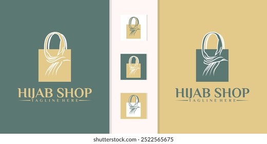 Muslim women's hijab logo or craft fashion logo design