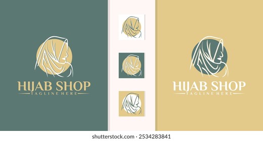 Muslim women's hijab logo or craft fashion logo design