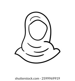 Muslima doodle icon with white background vector stock illustration