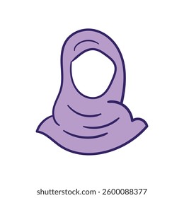 Muslima doodle icon with white background vector stock illustration