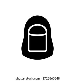 Muslimah avatar Islam glyph icon design vector.