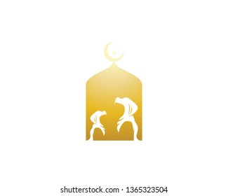 Muslimah hijab icon vector design illustration