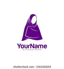 Muslimah Hijab Logo Design Vector. Hijab Logo Template. Icon Symbol. Illustration
