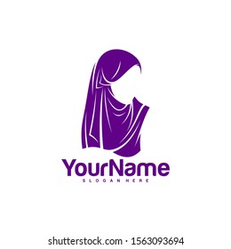 Muslimah Hijab Logo Design Vector. Hijab Logo Template. Icon Symbol. Illustration