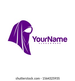 Muslimah Hijab Logo Design Vector. Hijab Logo Template. Icon Symbol. Illustration