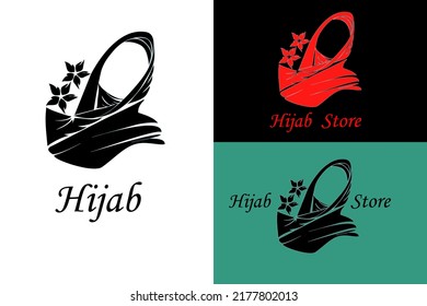 Muslimah Hijab Logo Design Vector. Hijab Logo Template. Icon Symbol. Illustration