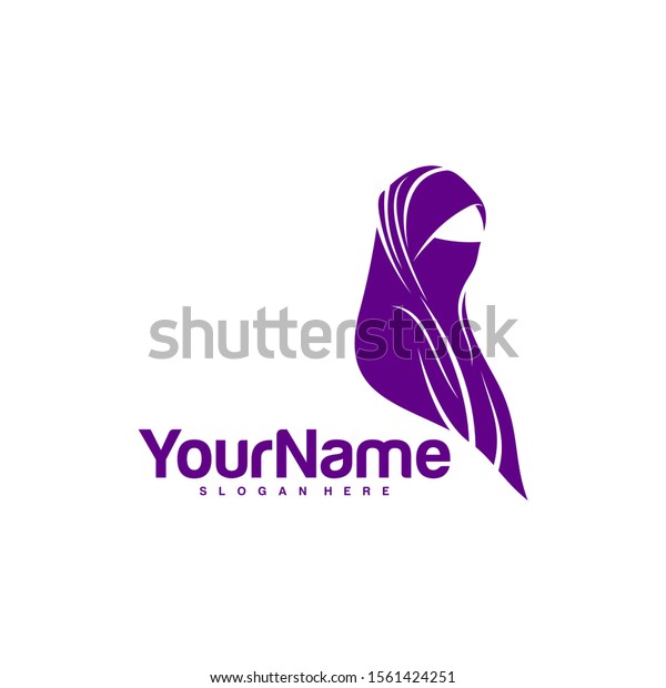 Muslimah Hijab Logo Design Hijab Logo Template Vector Image