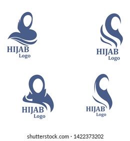 Muslimah hijab Logo template vector illustration design