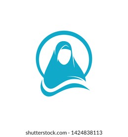 Muslimah hijab Logo template vector illustration design