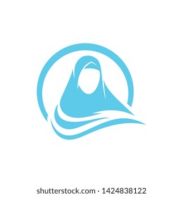 Muslimah hijab Logo template vector illustration design