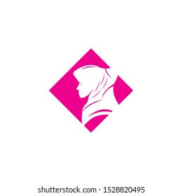 Muslimah hijab Logo template vector illustration design
