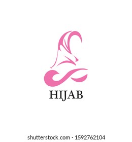 Muslimah hijab Logo template vector illustration design