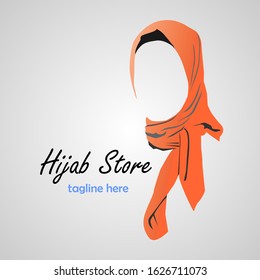Muslimah hijab logo template vector illustration design