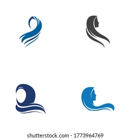 Muslimah hijab Logo template vector illustration design