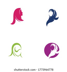 Muslimah hijab Logo template vector illustration design