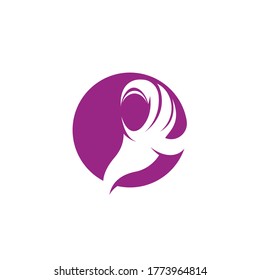Muslimah hijab Logo template vector illustration design