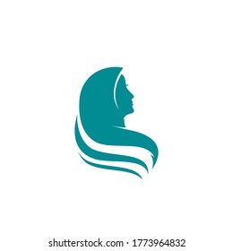 Muslimah hijab Logo template vector illustration design