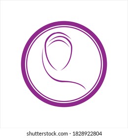 Modelo de logotipo de hijab de Muslimah Diseño de ilustraciones vectoriales