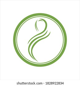 Moslems-Hijab-Logo-Vorlage, Vektorgrafik-Design