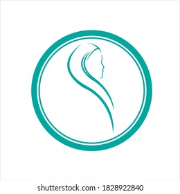 Modelo de logotipo de hijab de Muslimah Diseño de ilustraciones vectoriales