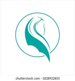 Muslimah hijab Logo template vector illustration design