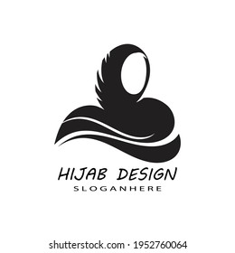 Modelo de logotipo de hijab de Muslimah Diseño de ilustraciones vectoriales