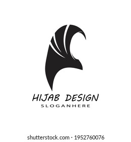 Modelo de logotipo de hijab de Muslimah Diseño de ilustraciones vectoriales