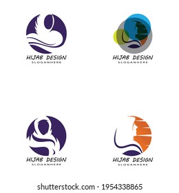 Muslimah hijab Logo template vector illustration design