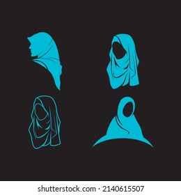 Moslems-Hijab-Logo-Vorlage, Vektorgrafik-Design