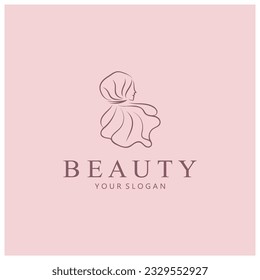 muslimah-hijab-Logo-Vorlage, Vektorgrafik-Design, Vektorgrafik