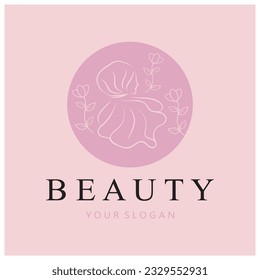 muslimah hijab logo template vector illustration design-vector