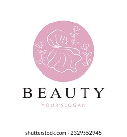 muslimah hijab logo template vector illustration design-vector