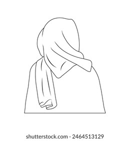 Diseño de Ilustración vectorial de Plantilla de logotipo de hijab Muslimah