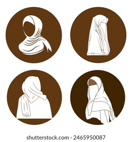 Muslimah hijab Logo template vector illustration design