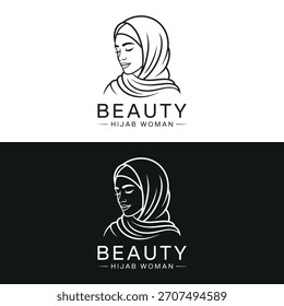 Muslimah Hijab Logo Template Vector Illustration Design