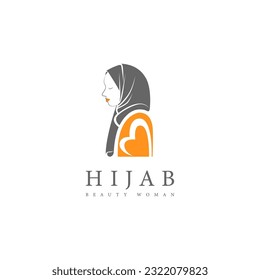 muslimah hijab logo template. Women Hijab Beauty Vector Logo Template. hijab fashion logo vector symbol. Elegant Muslim fashion logo template, hijab fashion store symbol. 