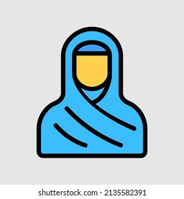 Muslimah icon in filled line style about ramadan, use for website mobile app presentation