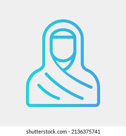 Muslimah icon in gradient style about ramadan, use for website mobile app presentation