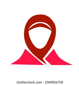 muslimah logo for hijab or scarf fashion product, muslimah has mean great women with multi talent