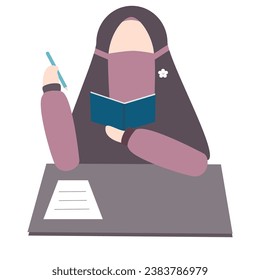 
Muslimah niqabis study, read and write