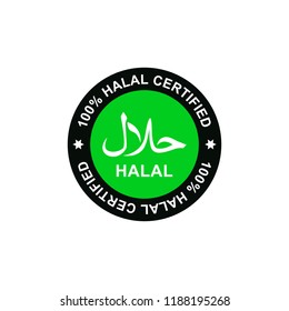 Muslim-Friendly Food Stamp. Verified Halal Symbol for Packaging and Labels.