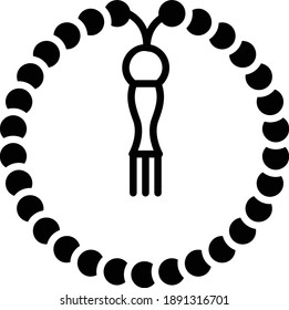 Muslims Prayer Beads Vector  Glyph Icon Design, Arab culture and traditions Symbol on white background, Islamic and Muslim practices Sign, Tasbih Concept, 