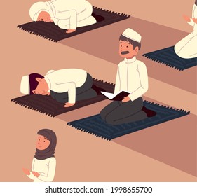 muslims praying in a mosque