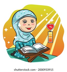 Muslims read the Qur'an happily