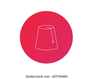 Muslim-Turkish hat (fez) icon on gradient substrate. Vector icon. Eastern cultural landmark.