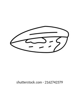 mussel closed shell line icon vector. mussel closed shell sign. isolated contour symbol black illustration