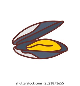 Mussel Filled Icons , Vector illustration