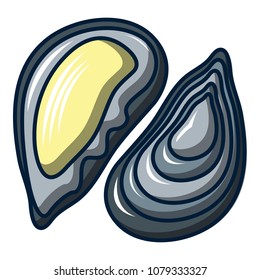 Mussel icon. Cartoon illustration of mussel vector icon for web
