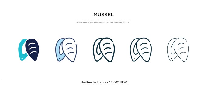 mussel icon in different style vector illustration. two colored and black mussel vector icons designed in filled, outline, line and stroke style can be used for web, mobile, ui