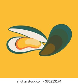 Mussel Icon, Flat Design